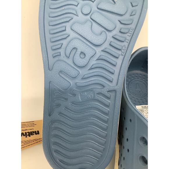 Native Shoes Mens 5 Oasis Blue Jefferson Slip On Sneaker Perforated P2-73 - Picture 8 of 10